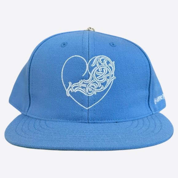 Chrome Hearts Blue & White Heart Logo Fitted Hat